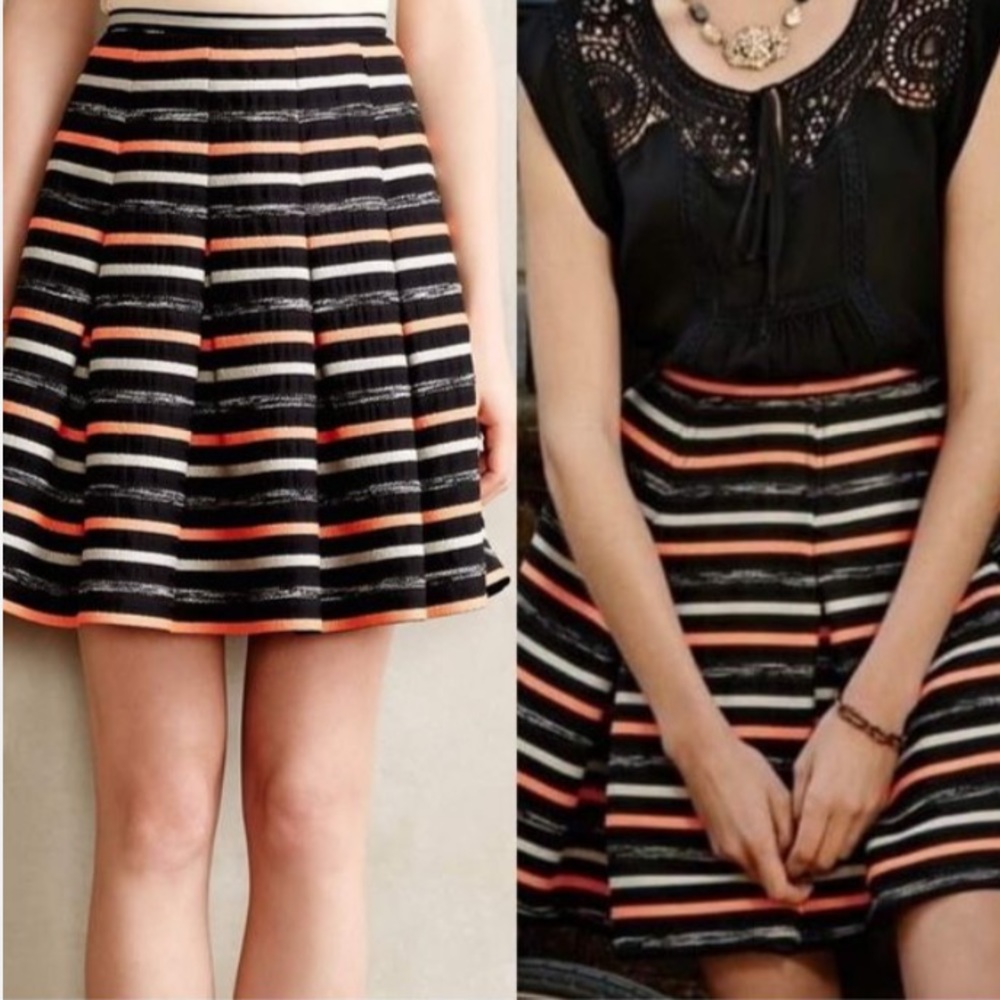 Anthropologie HD in Paris Neon Striped Skirt